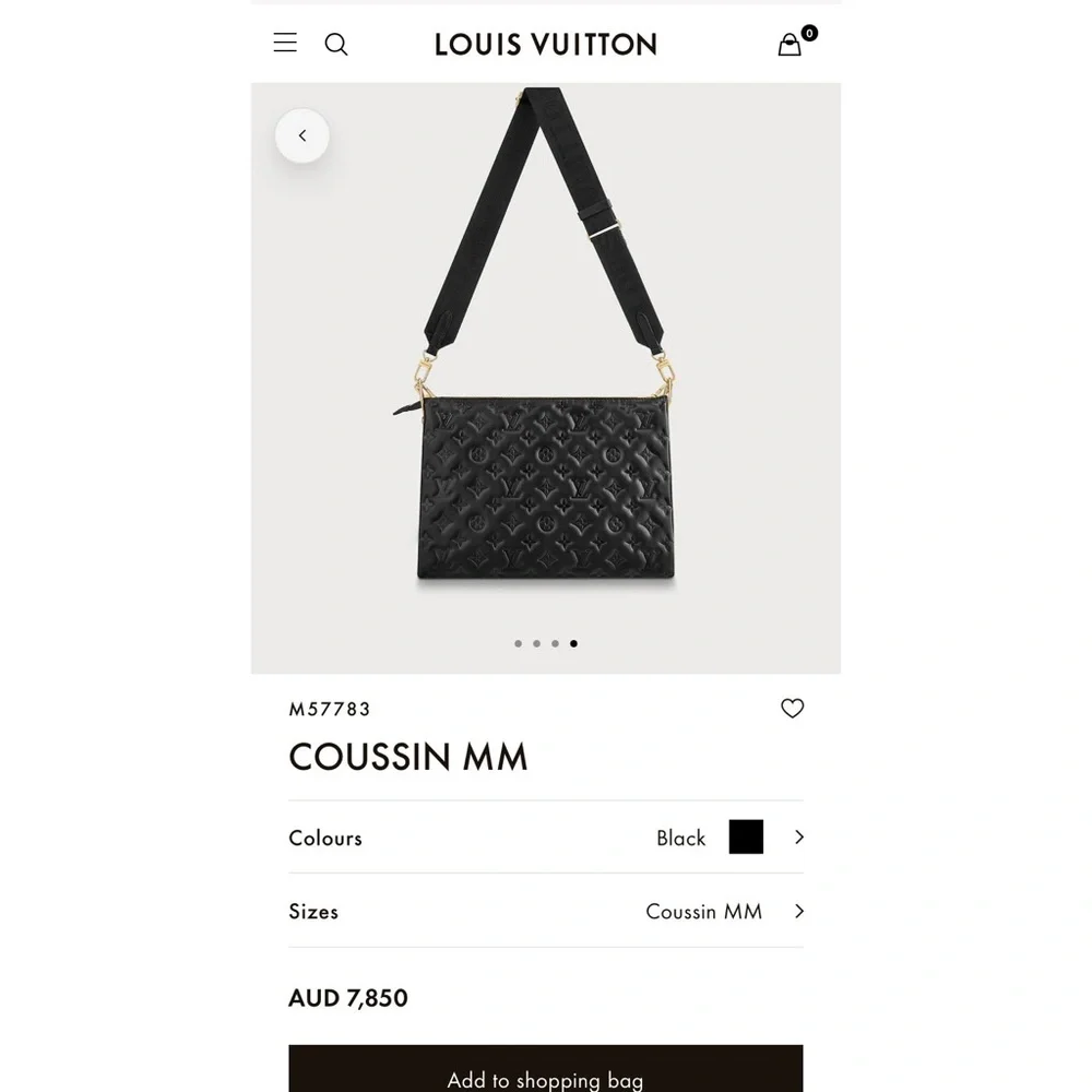 Authentic Louis Vuitton Black Cousin MM Handbag - Picture 6 of 7